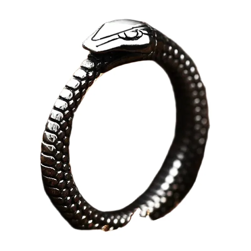 Anello a Motivo Serpente con Scaglie Texturizzate, Acciaio Inossidabile 316L