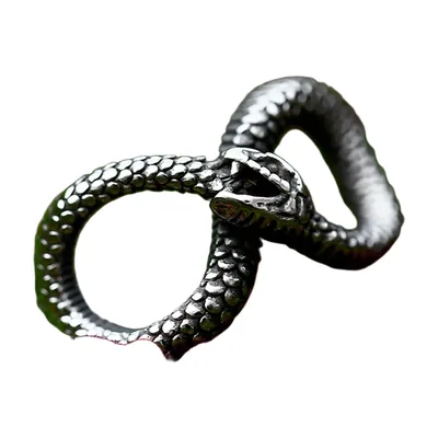 Schlangen-Wrap-Ring mit detaillierten Schuppen, Edelstahl 316L