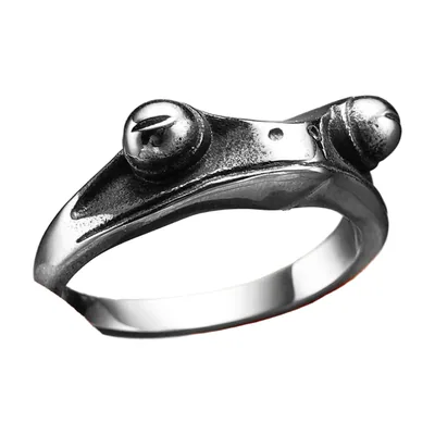 Herrenring mit Frosch-Motiv aus 316L Edelstahl