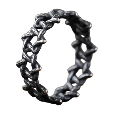 Herrenring mit Kettendesign, Antik-Finish, 316L Edelstahl