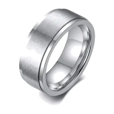 Rotierender Spinner-Ring mit gebürsteter Optik, 316L Edelstahl