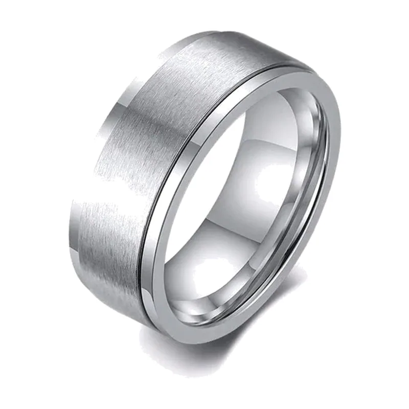 Rotierender Spinner-Ring mit gebürsteter Optik, 316L Edelstahl