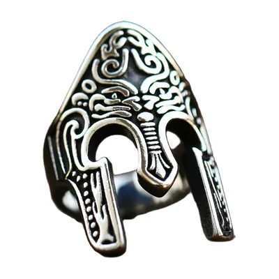 Sparta Helm Ring mit Antik-Finish, Edelstahl