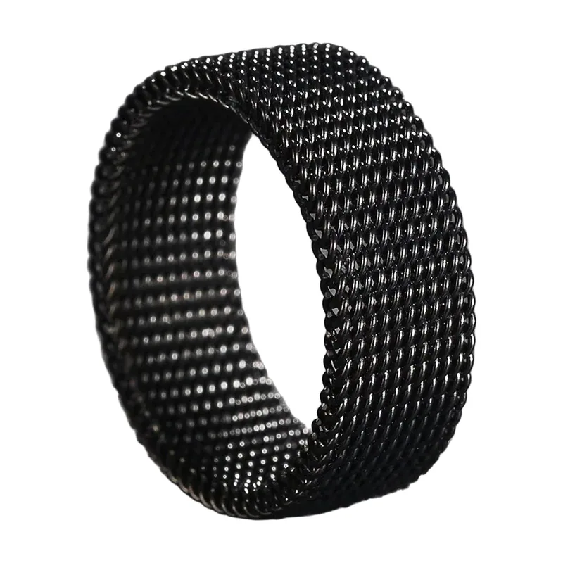 Herrenring mit Mesh-Struktur, 316L Edelstahl