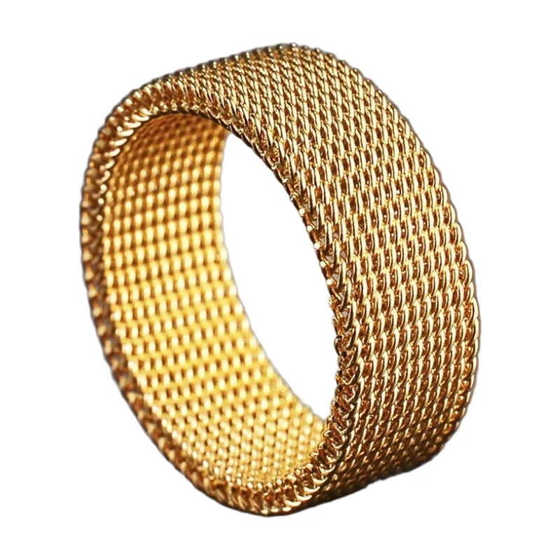 Herrenring mit Geflochtenem Mesh-Design, Edelstahl