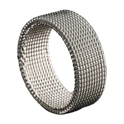 Bague à Maille Tressée, Acier Inoxydable 316L