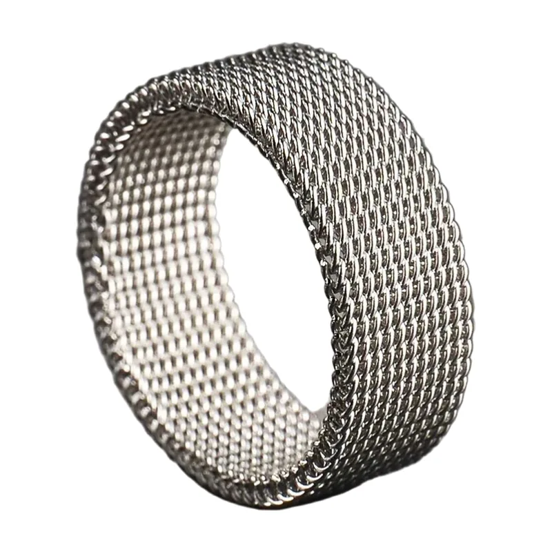 Herrenring mit Geflecht-Design, 316L Edelstahl