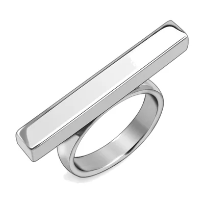 Geometrischer Bar-Ring aus poliertem 316L Edelstahl