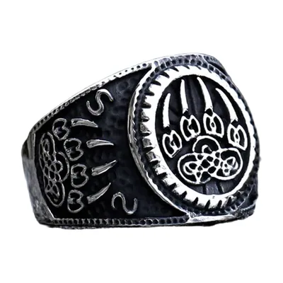 Wikinger Bärenkrallen-Ring mit keltischen Knoten, Edelstahl
