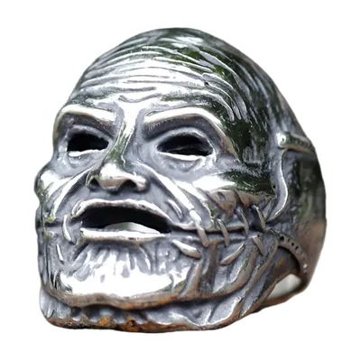 Gotischer Totenkopf-Maskenring aus 316L Edelstahl