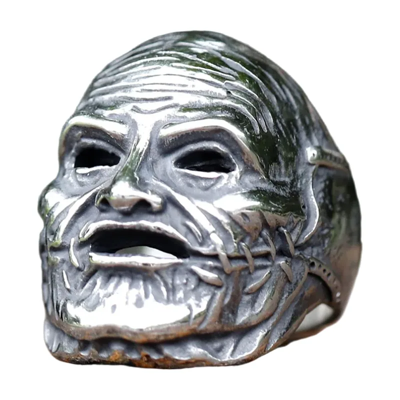 Bague Masque Crâne Gothique, Acier Inoxydable 316L