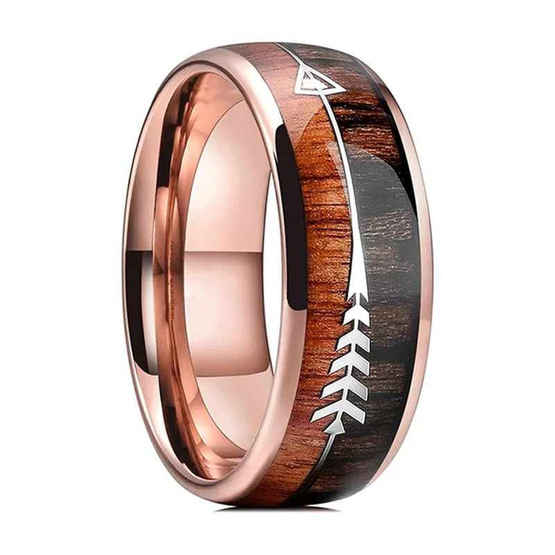 Guitar and Arrow Band Ring, 316L Stainless Steel