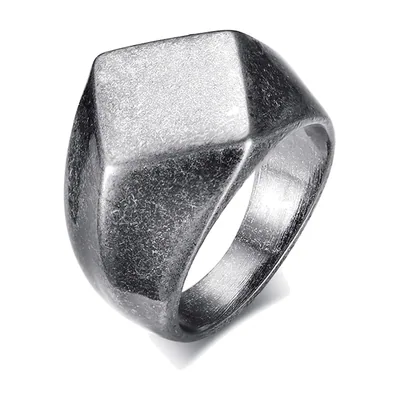 Quadratischer Herren Siegelring, Poliertes 316L Edelstahl
