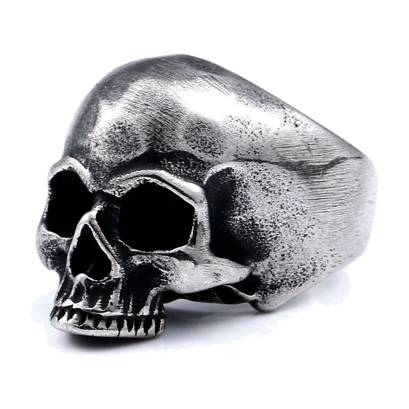 Vintage Totenkopf Statement-Ring für Herren, Edelstahl 316L