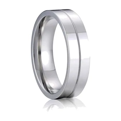 Anillo de Banda Pulido con Ranura Central, Acero Inoxidable