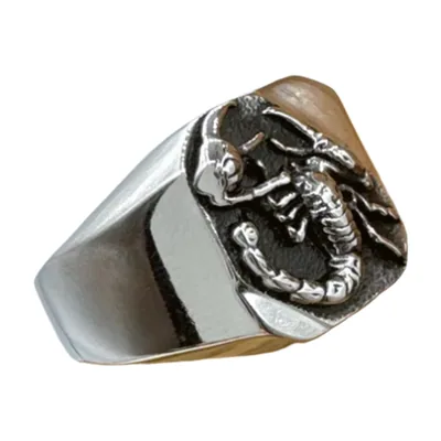 Anillo Sello de Escorpión en acero inoxidable 316L