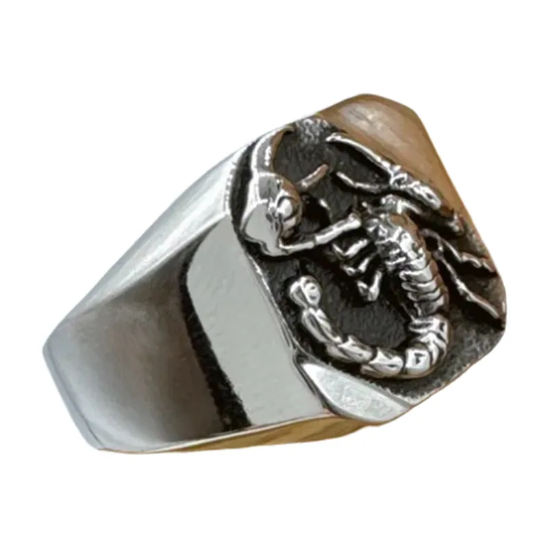 Chevalière Scorpion en acier inoxydable 316L