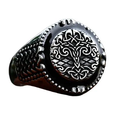 Yggdrasil Lebensbaum Siegelring für Herren, Edelstahl 316L