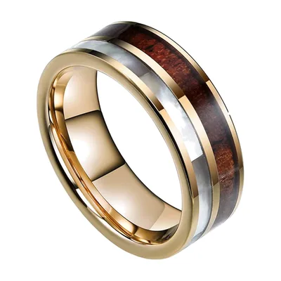 Anello con linea del battito cardiaco e fibra di carbonio, Acciaio Inossidabile