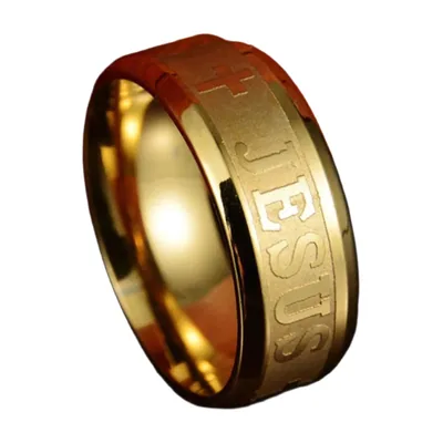 Jesus Kreuz Ring aus 316L Edelstahl