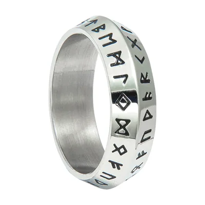 Vegvisir Wikinger Kompassring mit Runen, Edelstahl