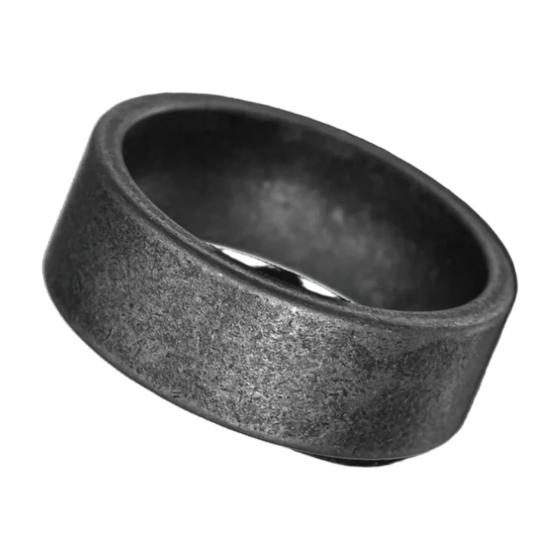 Wikinger Runenring mit Antik-Finish, Edelstahl