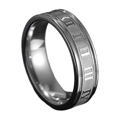 Römische Ziffern Ring für Herren, Edelstahl 316L