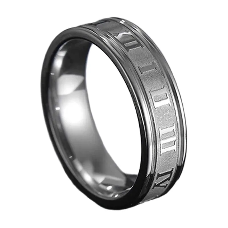 Bague aux Chiffres Romains, Acier Inoxydable 316L
