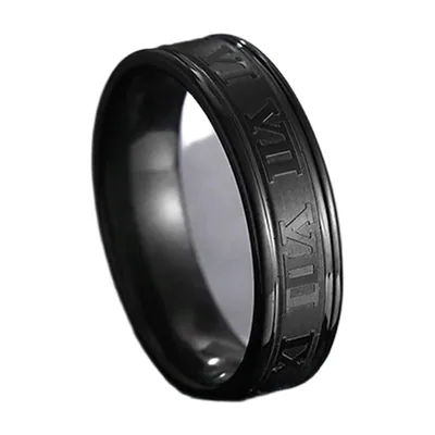 Anillo de números romanos, acero inoxidable