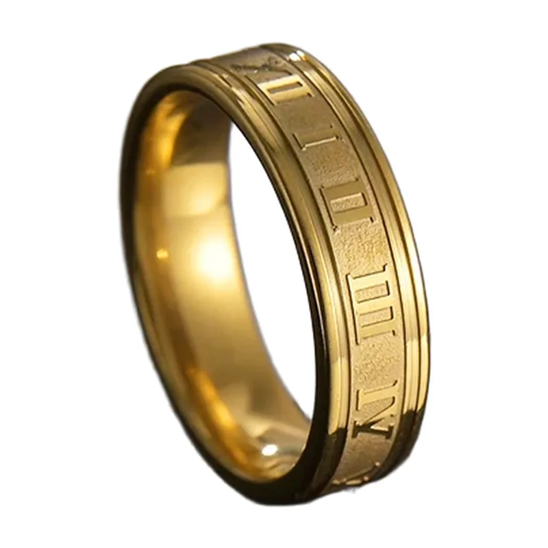 Bague Chiffres Romains, Acier Inoxydable 316L