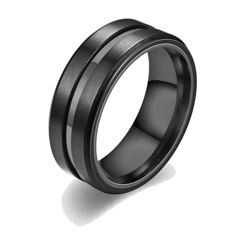 Bague à bords biseautés avec rainure centrale, Acier Inoxydable