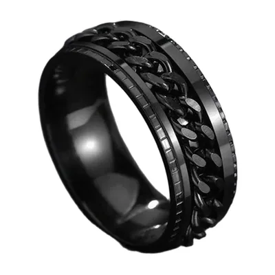 Rotierender Kettenglieder-Ring für Herren, Edelstahl