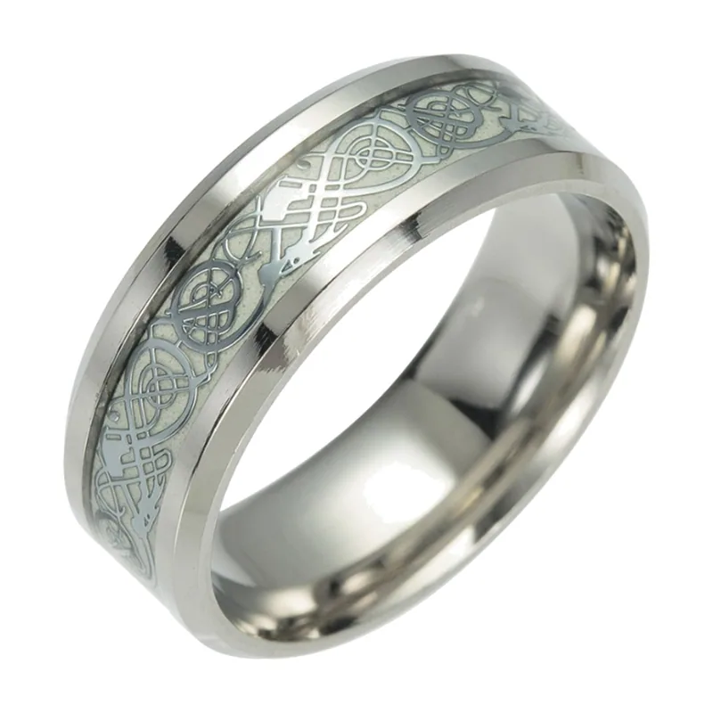 Herrenring mit Drachen-Motiv, 316L Edelstahl