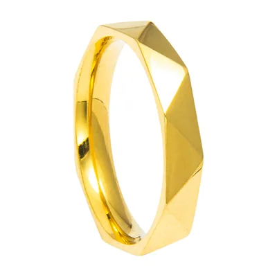 Geometrischer Rhombus Statement-Ring, polierter Edelstahl