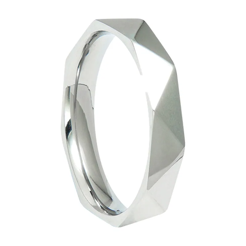 Bague Chevalière Rhombe Géométrique, Acier Inoxydable