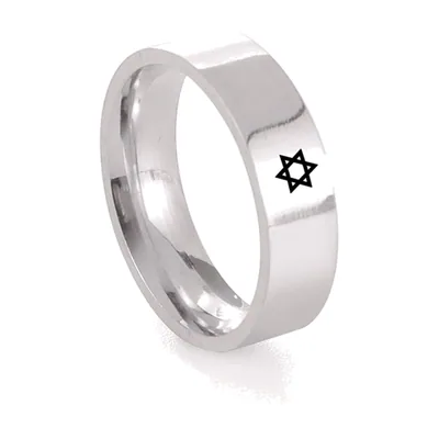 Davidsstern Ring für Herren, Edelstahl 316L