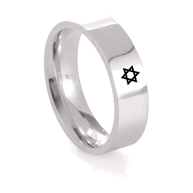 Anillo de la Estrella de David, Acero Inoxidable 316L