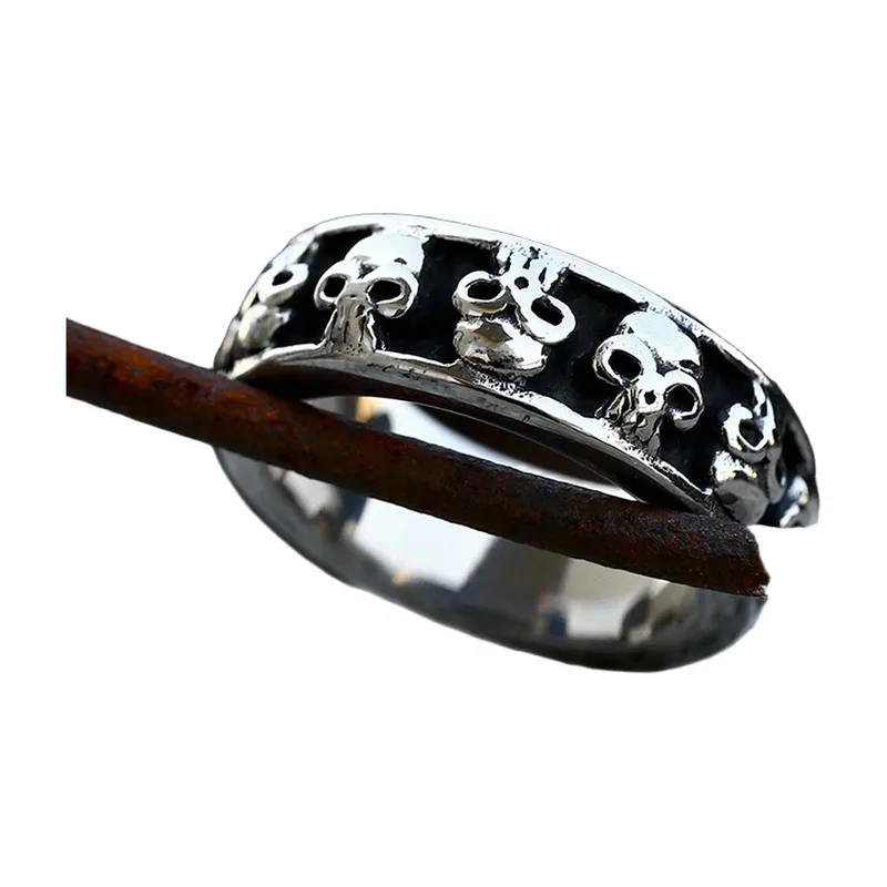 Skull Wrap Band Ring, 316L Stainless Steel