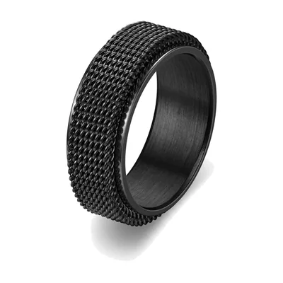 Herren Spinner-Ring mit rotierender Kettendetail, Edelstahl