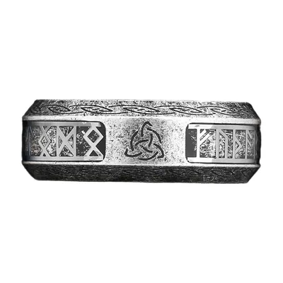 Anillo Runa Odín Vikingo con Nudo Celta, Acero Inoxidable