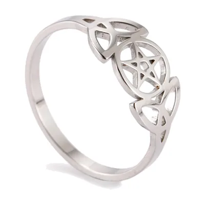 Keltischer Triquetra Knoten Ring für Herren, Edelstahl
