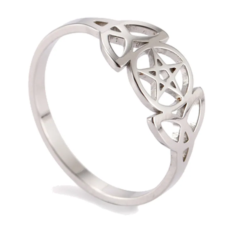 Anillo Nudo Celta Triquetra, Acero Inoxidable