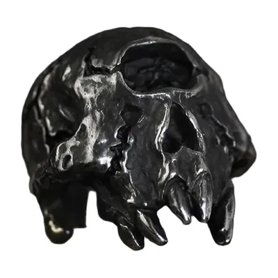 Totenkopf Statement-Ring im Gothic-Biker-Stil, Edelstahl