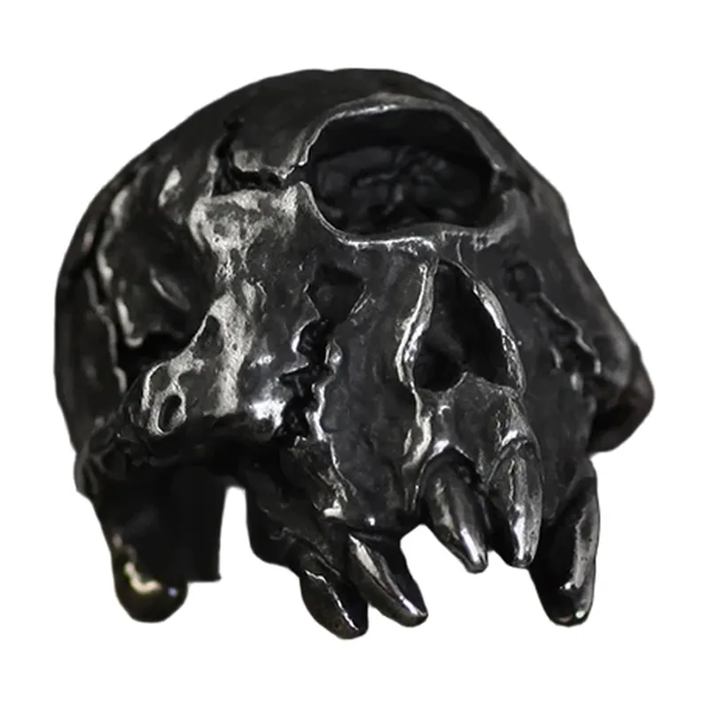 Skull Statement Ring, Gothic Biker Style, Stainless Steel