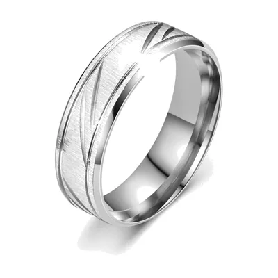 Anillo de Banda de Acero Inoxidable Cepillado con Ranuras Diagonales