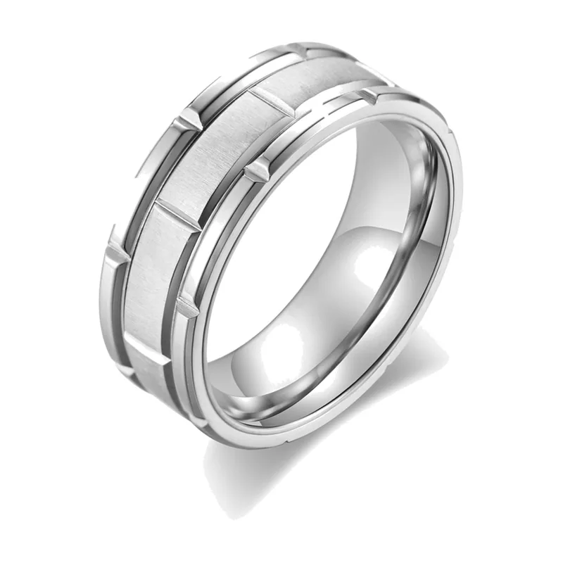 Bague à Rainures Brossées, Acier Inoxydable