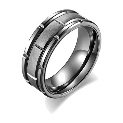 Bague à Rainures avec Finition Mate, Acier Inoxydable