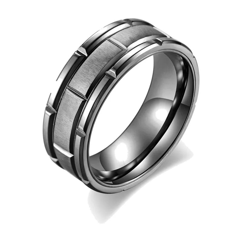 Bague à Rainures avec Finition Mate, Acier Inoxydable