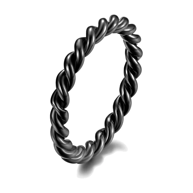 Bague Torsadée Style Corde, Acier Inoxydable 316L