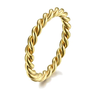 Anillo de Banda con Diseño de Cuerda, Acero Inoxidable 316L